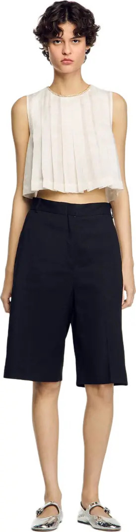 Linen-blend Bermuda shorts | Nordstrom