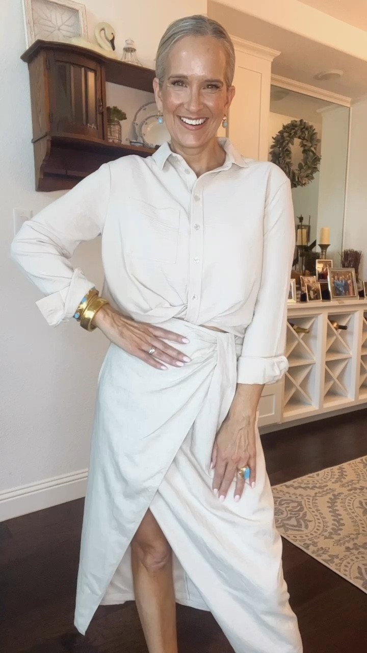 Everyday elevated style with a versatile top from Vici Collection.

Denim shorts, wrap too, midi skirt, monochrome style, workwear, casual weekend, faux wrap skirt, gold jewelry, Julie Vos

#LTKOver40 #LTKFindsUnder50 #LTKStyleTip