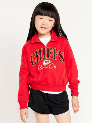 NFL™ Kansas City Chiefs™ Oversized Quarter-Zip Sweatshirt for Girls | Old Navy (US)