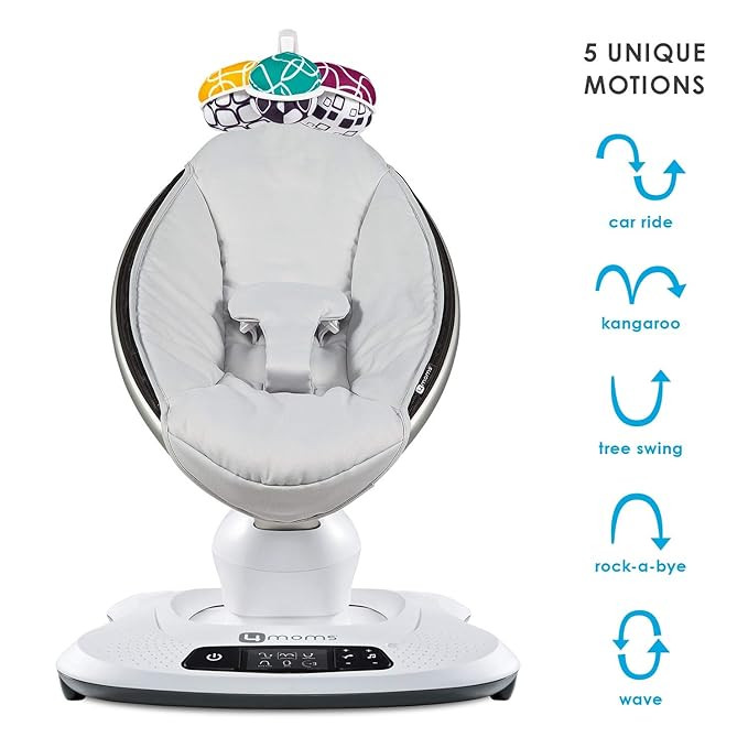 4moms mamaRoo 4 Baby Swing, High-Tech Baby Rocker, Bluetooth Enabled - Classic Nylon Fabric with ... | Amazon (US)