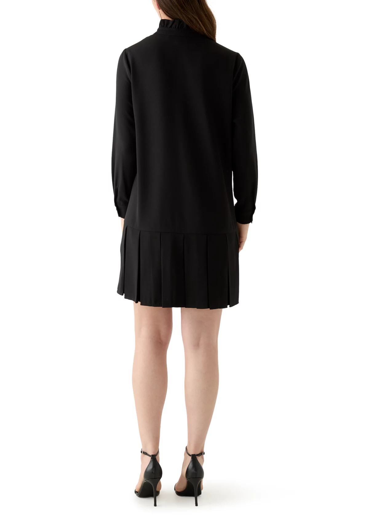 Women's Long Sleeve Mock Neck Solid Crepe A-Line Dress | Belk