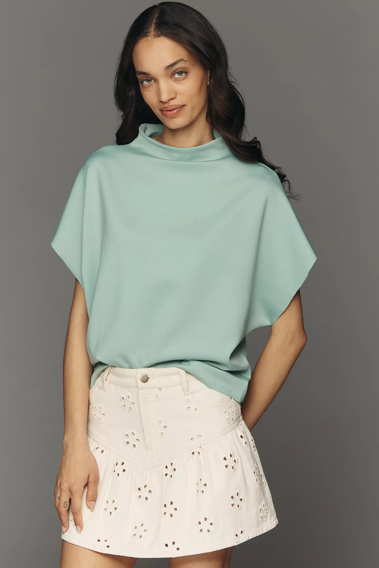 By Anthropologie Mock-Neck Batwing Top | Anthropologie (US)