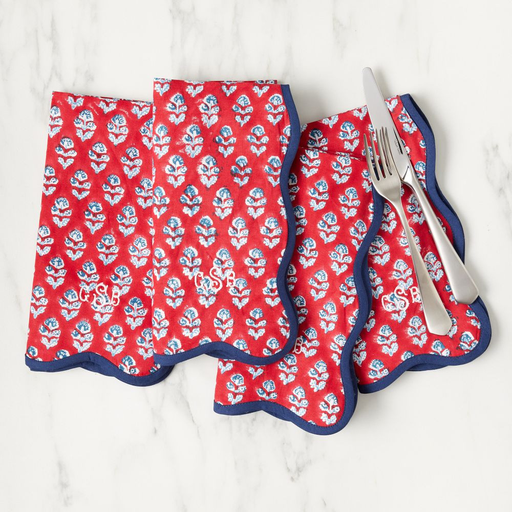 Mark & Graham x Pencil & Paper Co. Block Print Napkins, Set of 4 | Mark and Graham