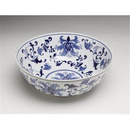 AA Importing 59879 14 in. Blue & White Bowl | Walmart (US)