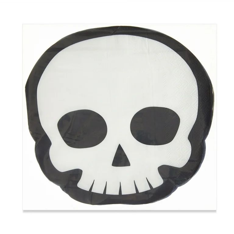 Halloween Black & White Skull Paper Party Napkins, 16 Count, by Way To Celebrate | Walmart (US)