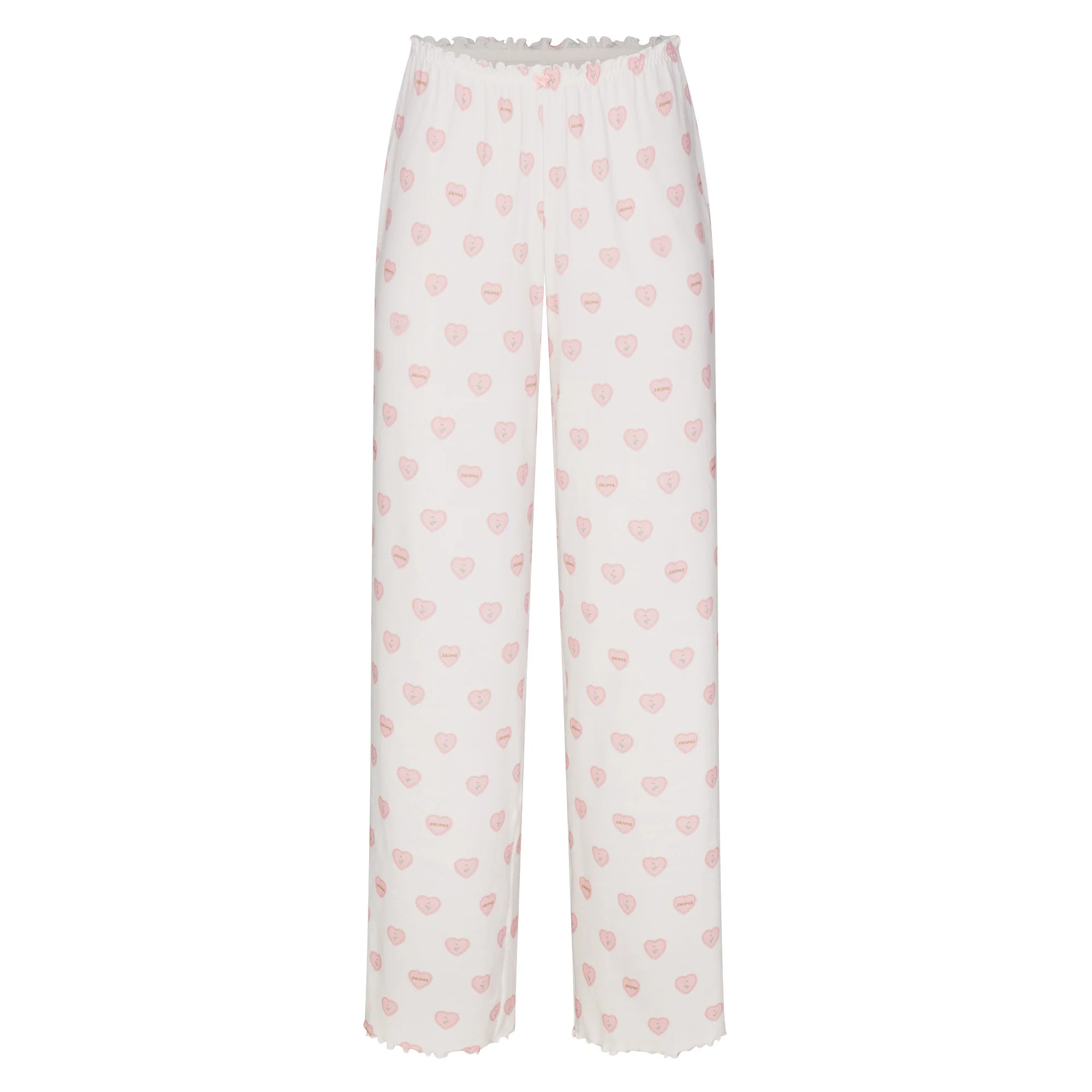 LOGO POINTELLE STRAIGHT LEG PANT | SNOW LACE HEARTS | SKIMS | SKIMS (US)