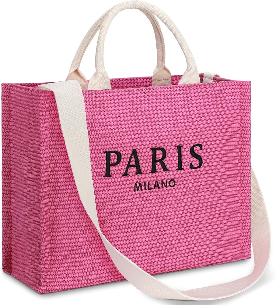 Large Tote Bag for Women Vegan Leather Woven Bag Top-handle Shoulder Crossbody Tote Bag for Work ... | Amazon (US)