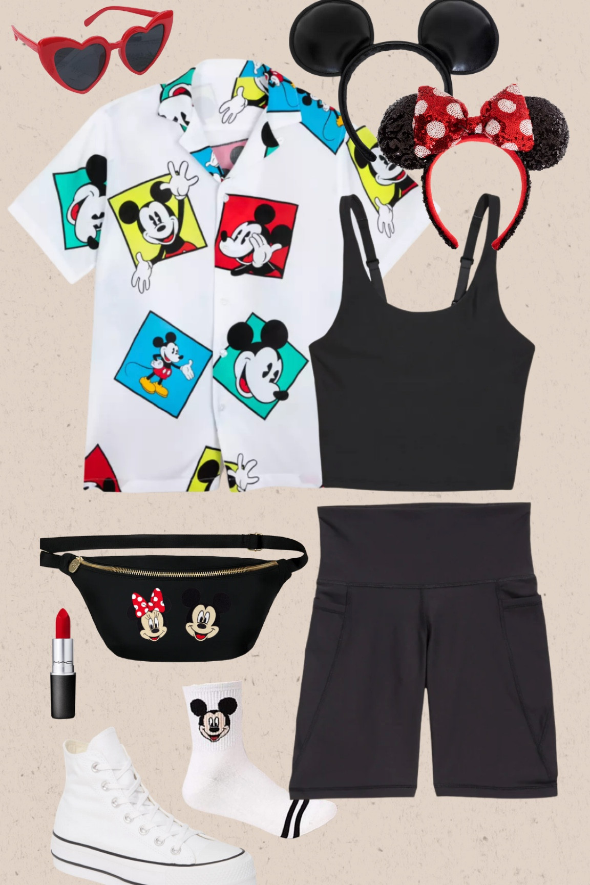 Casual park day outfit for a Disney Trip!

Bike shorts and cropped sports bra. Oversized button down left open for a fun layered look that won’t weigh you down when it’s hot  out.

Small hints of Mickey Mouse in the accessories. And my favorite red lipstick! 

#disneystyle #mickeystyle #minniestyle #disneyfashion #disneyoutfits #disneyworld #waltdisneyworld #disneyland 

#LTKunder100 #LTKfamily #LTKtravel