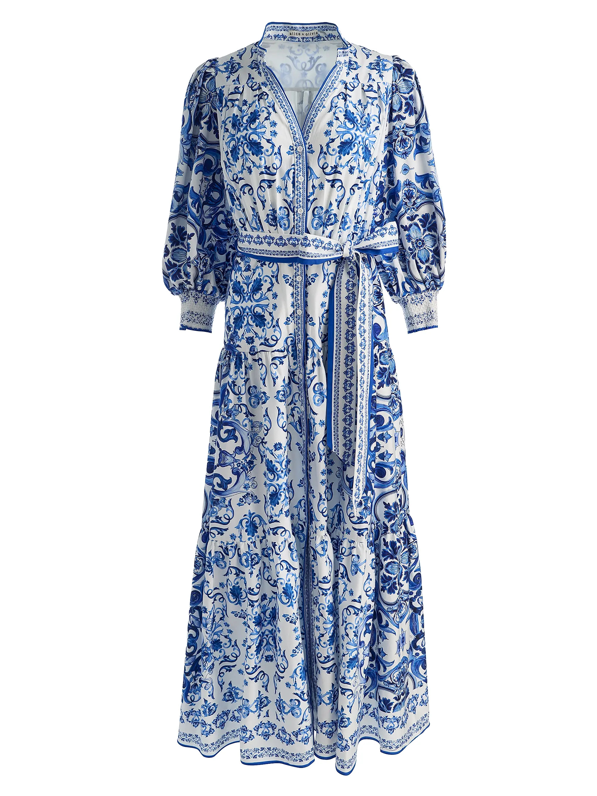 ALICE + OLIVIA Cora Tiered Shirtdress | Saks Fifth Avenue | Saks Fifth Avenue