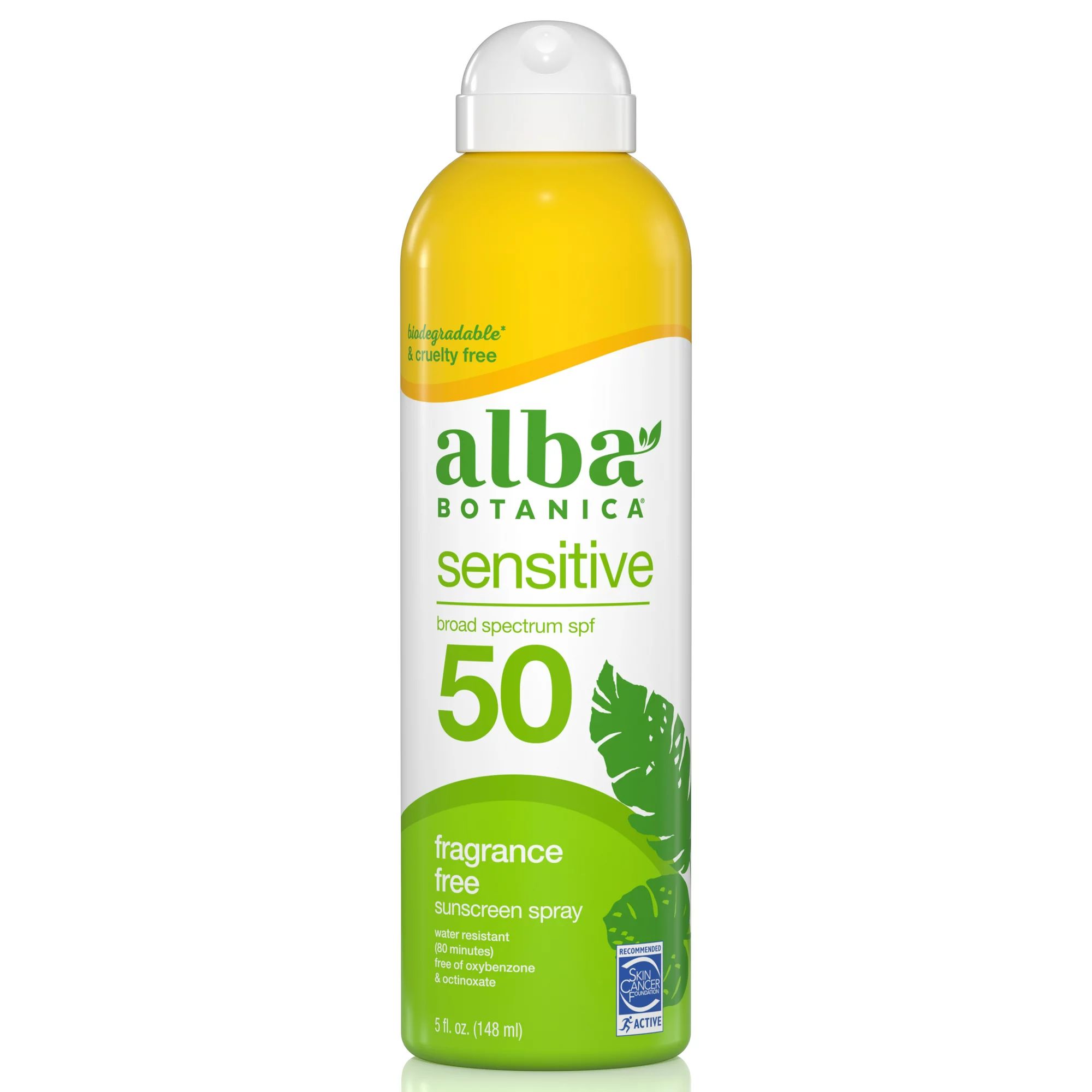 Alba Botanica Sensitive Sunscreen Spray SPF 50, Fragrance Free, 5 fl oz | Walmart (US)