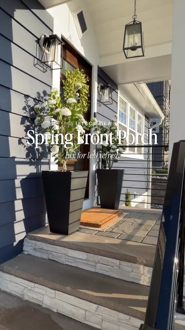 You know I’m always going for that elevated, designer look… and this porch refresh came together exactly how I pictured it 🌿

The camellias with the oversized planters made it feel so full and put together and this wreath is so good… and it’s finally back in stock. 😍🎉

#springrefresh #frontporch #porchinspo #neutralhome #homedecor
