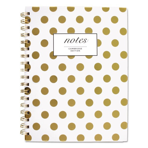 Cambridge Cambridge Fashion Hardcover Business Notebook, Medium, Gold Dot - | Walmart (US)