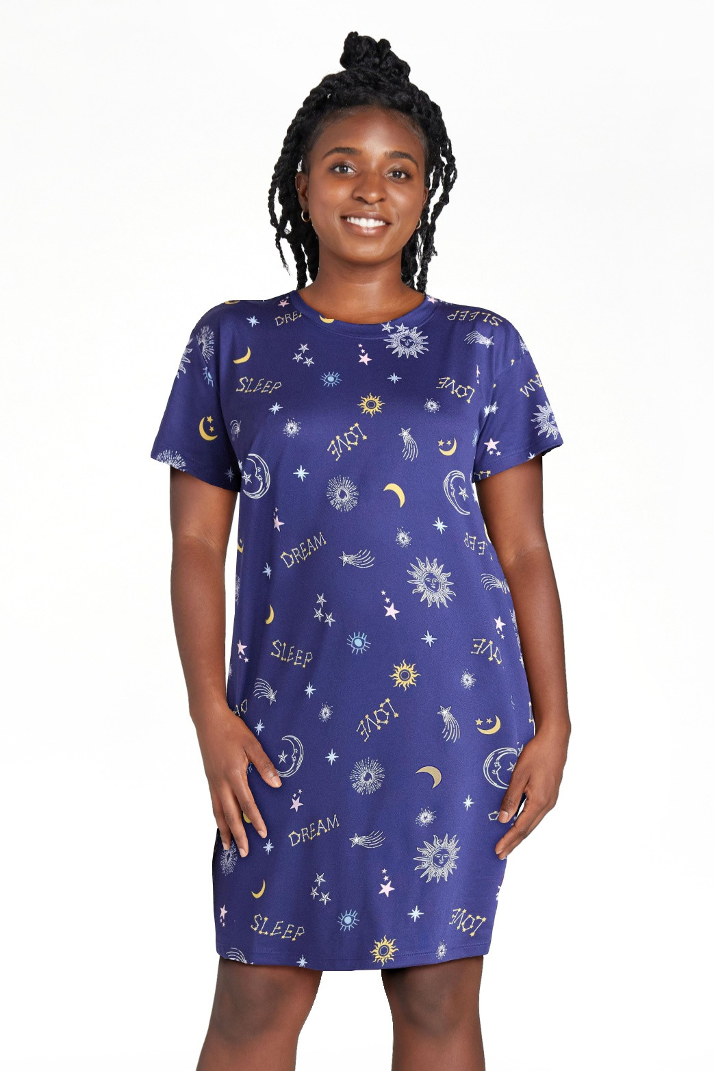 Joyspun Women's Dreamy Soft Collection Sleepshirt with Short Sleeves, Sizes S/M-2X/3X | Walmart (US)