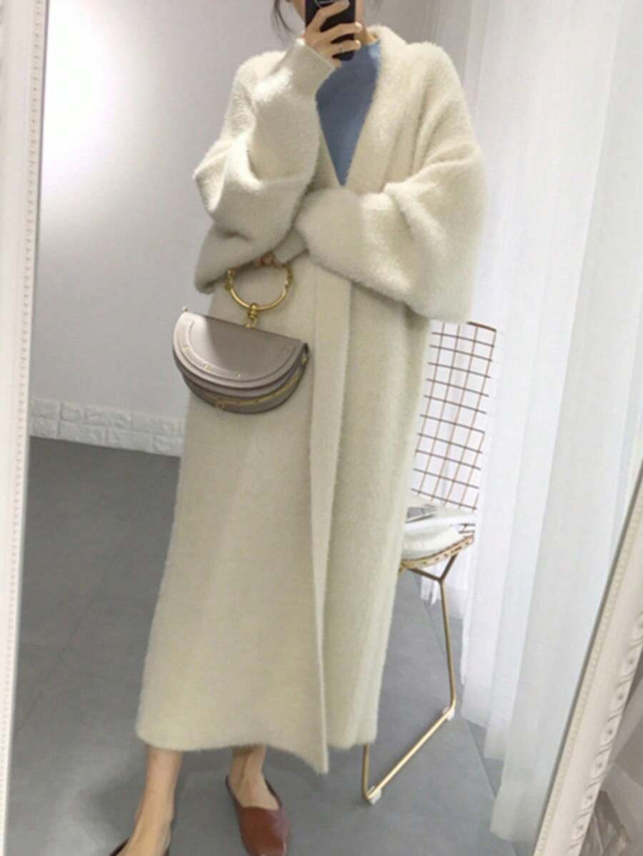 INAWLY Loose Knit Long Cardigan, Relaxed Style, Autumn/Winter | SHEIN