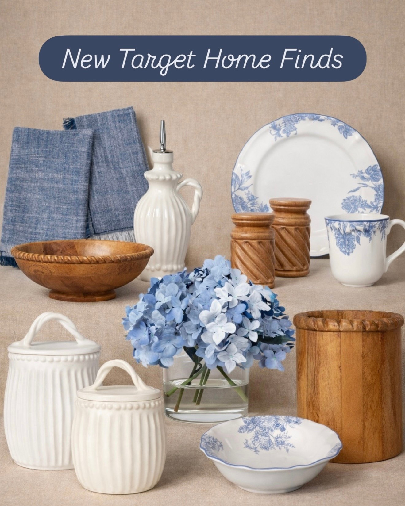 Why is no one talking about these Target finds… because I’m genuinely impressed!

The blue + white dishes are giving that timeless, collected look (without the antique store price), and I love how they mix so effortlessly with the warm wood pieces. It’s that perfect balance of cozy and elevated that makes everything feel styled but still livable.

The hydrangeas instantly soften everything, and those wood accents bring in so much warmth—this is exactly how you create a layered, designer look without overthinking it. These are the kind of pieces you’ll use every single day but still feel excited about every time you style them.

Follow @farmtotablecreations on Instagram for more 🤍

#targethome #targetfinds #kitchendecor #blueandwhite #homedecor

#LTKSeasonal #LTKHome