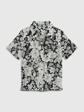 Toddler Linen-Cotton Floral Oxford Shirt | Gap (US)