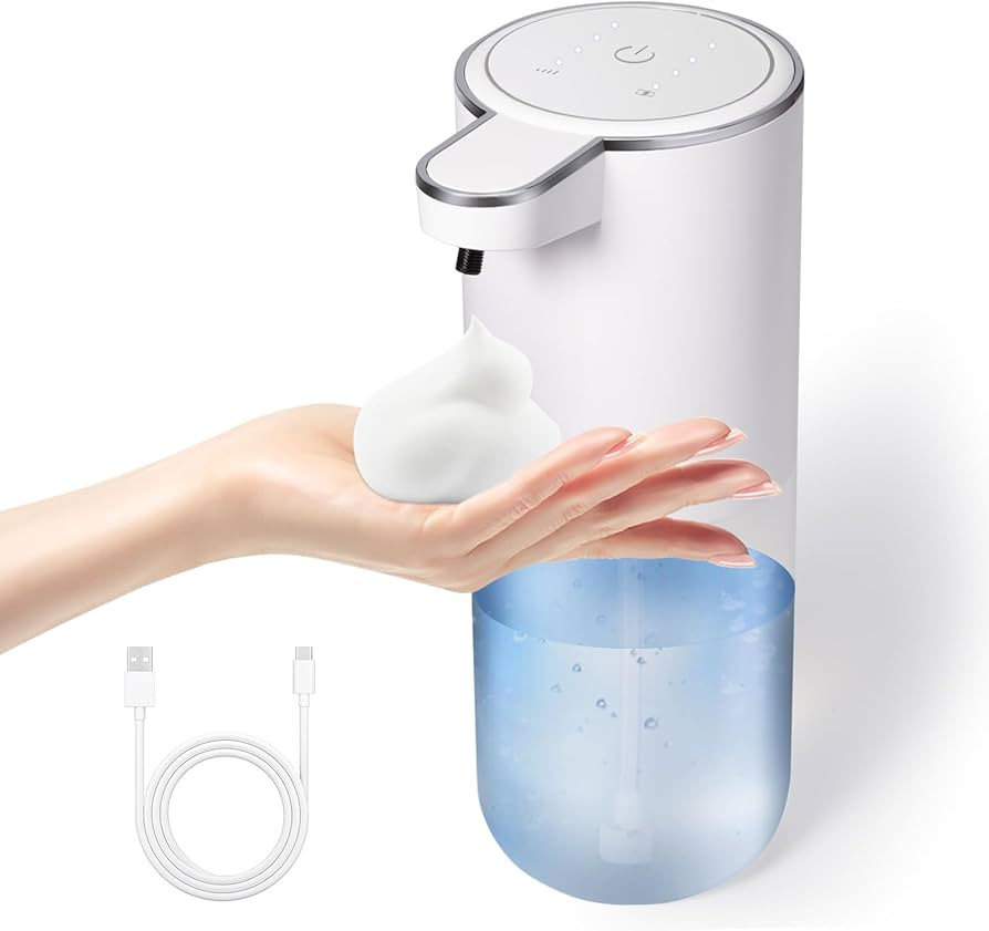 Automatic Foaming Soap Dispenser, 4-Level Adjustable Touchless Soap Dispenser Electric, Rechargea... | Amazon (US)