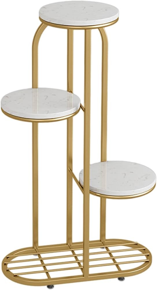 Plant Stand Modern Metal Plant Stand with White Marble Top, Flower Display Rack Corner Shelf, Pot... | Amazon (US)