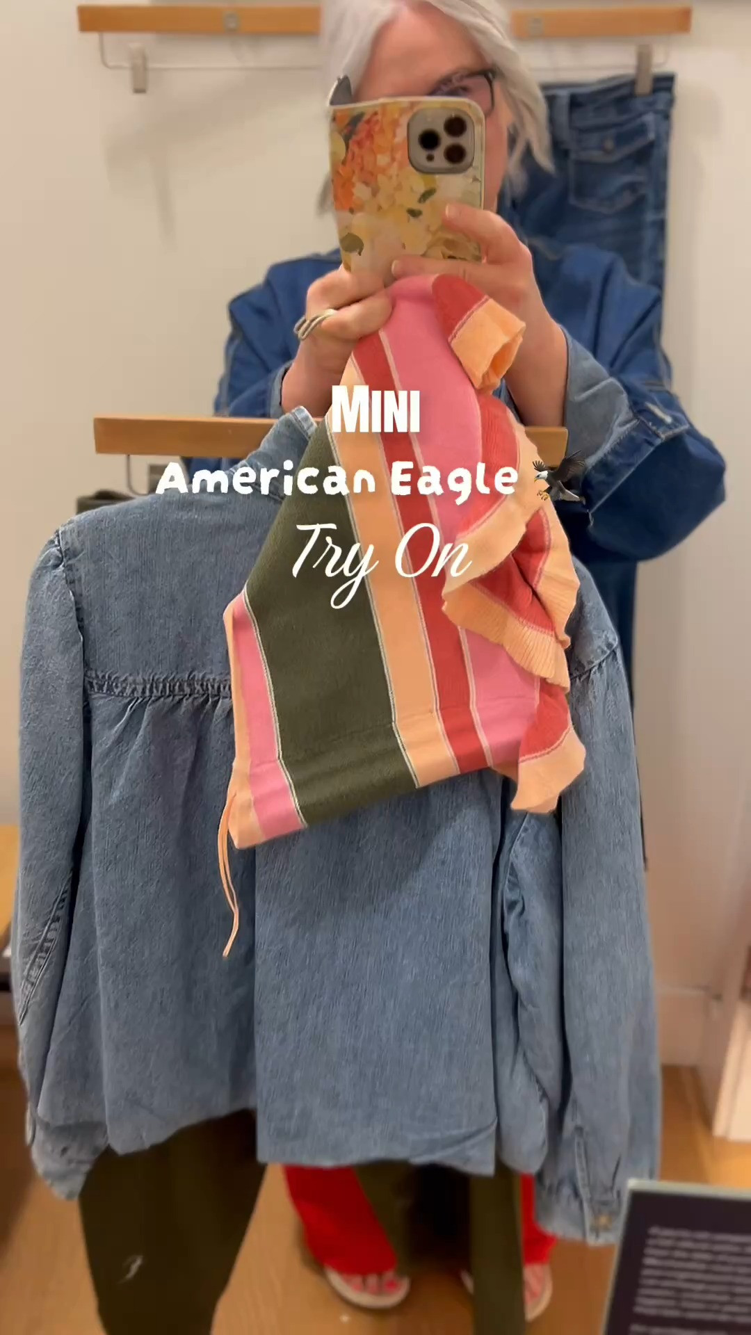 One day I’ll get better at these. My camera is all over the place and I always pick the most random items to try on. The store was actually really busy so I didn’t wanna be in the fitting room long.  How do other creators make these try on’s so aesthetically cool?  I’m just not there yet 😂 
@American Eagle

#ootd #over50style #DopamineDressing #over50fashion #over50club
Sent from my iPhone 

 #LTKootd #LTKOver40 #LTKMidsize