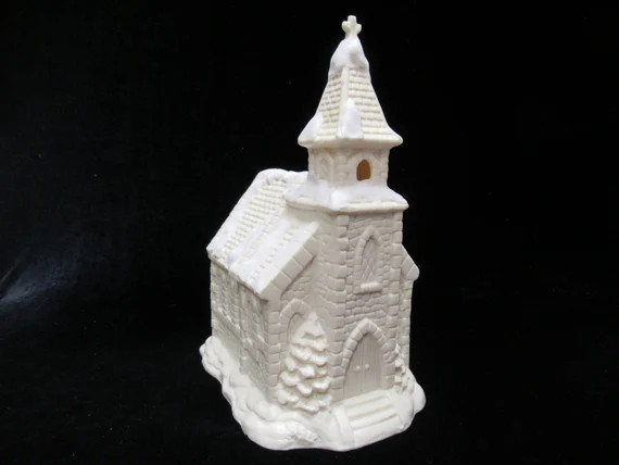 Vintage Enesco Christmas Church Night Light Snow Covered | Etsy | Etsy (US)