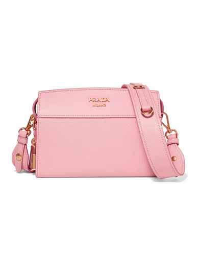 Prada - Esplanade Smooth And Textured-leather Shoulder Bag - Pink | NET-A-PORTER (UK & EU)