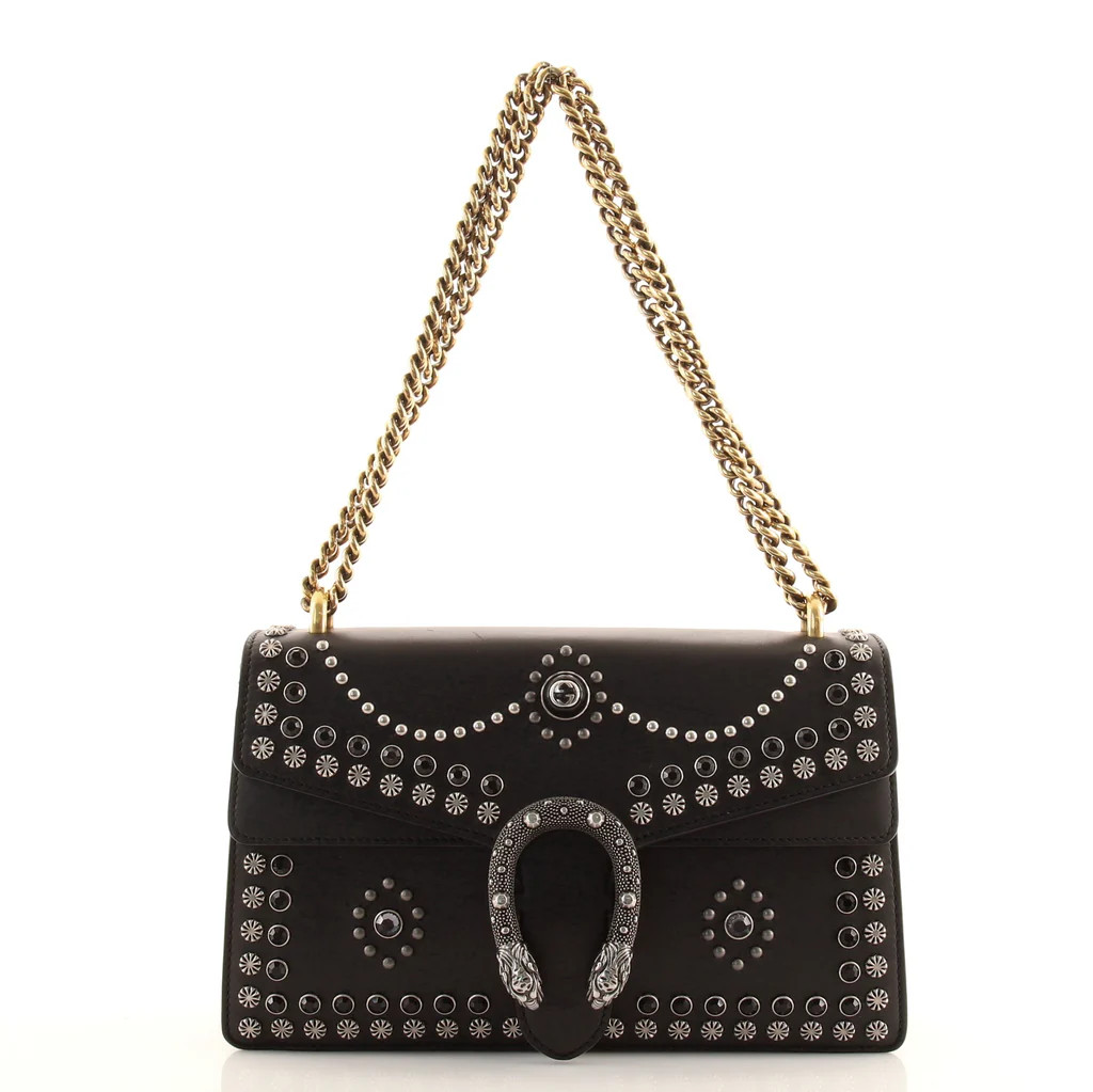 Gucci Dionysus Bag Studded Leather Small Black 906147 | Rebag