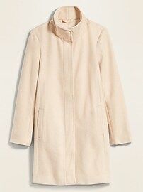Relaxed Soft-Brushed Funnel-Neck Coat for Women | Old Navy (US)
