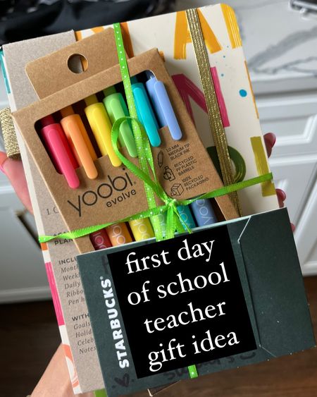 First day of school teacher gift idea 
Planner
Pens
Giftcard 

#LTKBacktoSchool #LTKunder50 #LTKkids