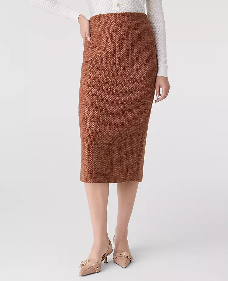 The Column Midi Skirt in Tweed | Ann Taylor
