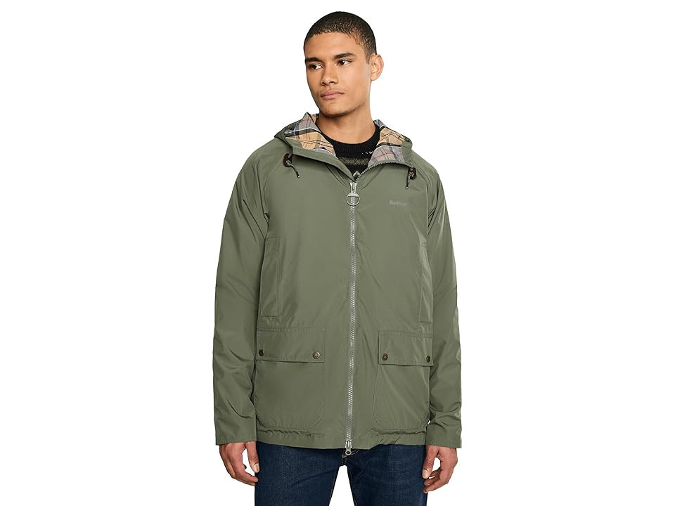 Barbour Hooded Domus Waterproof Jacket Men's Coat Dusty Olive: XL | Zappos.com