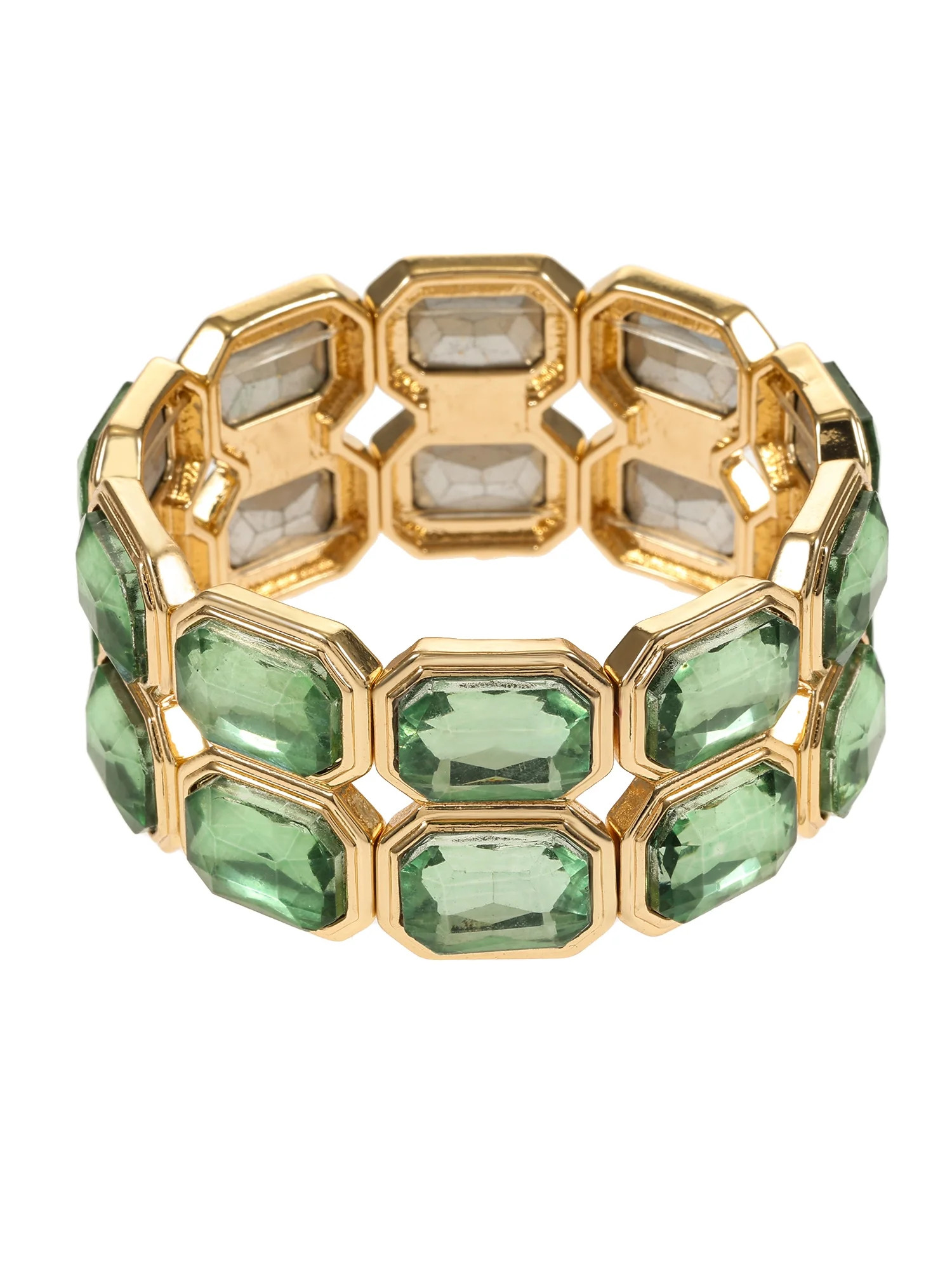 Time and Tru Goldtone and Blue Gemstone Stretch Bracelet, 1 Piece | Walmart (US)