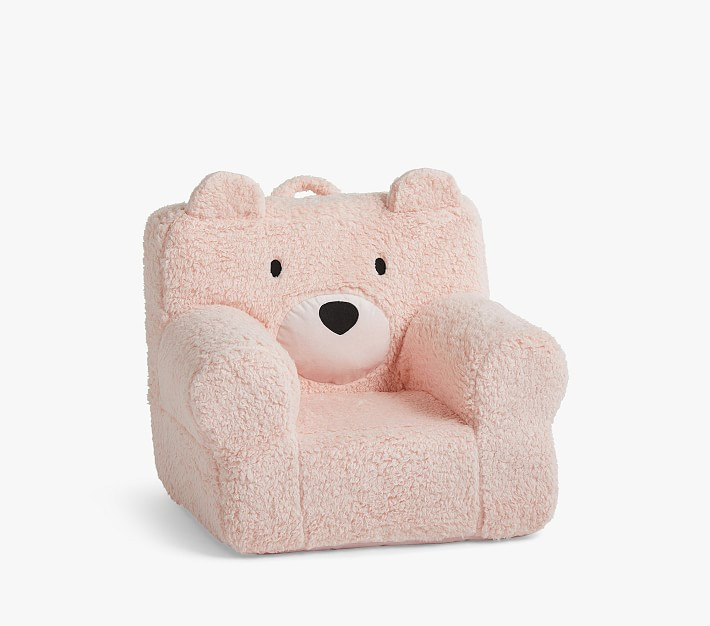 My First Blush Sherpa Bear Anywhere Chair® | Pottery Barn Kids