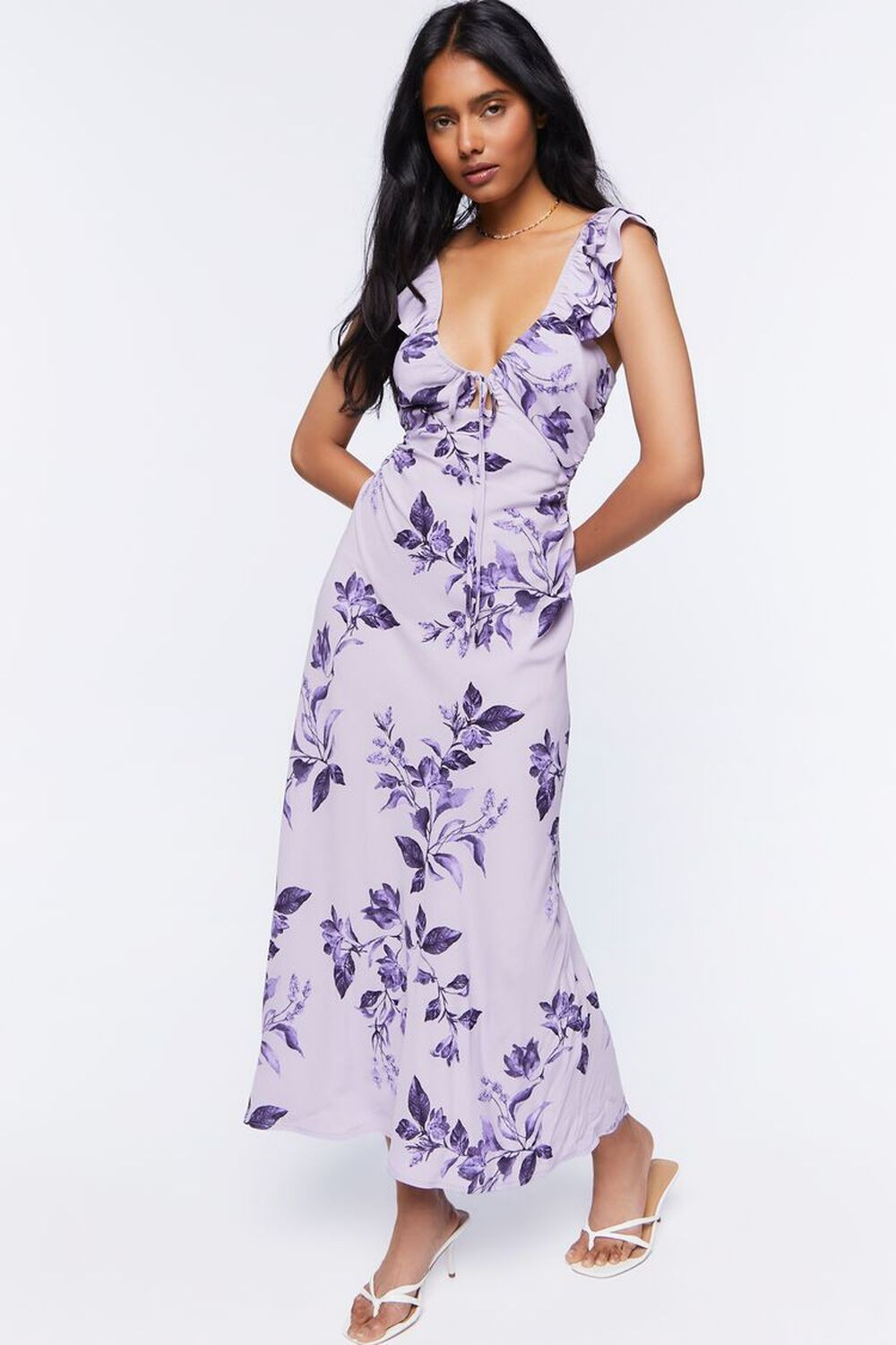 Floral Print Tie-Back Midi Dress | Forever 21 | Forever 21 (US)