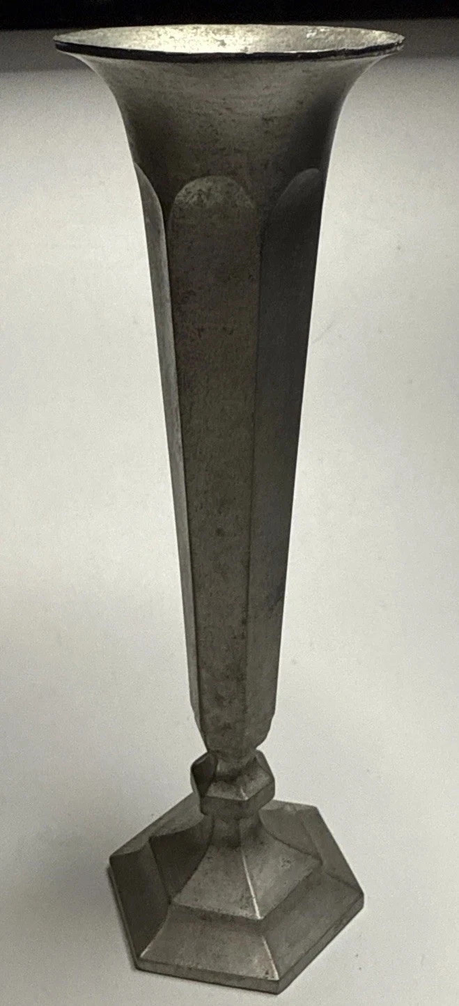 Vintage Pewter Bud vase Hand Cast 6” Tall Leonard Brand | eBay US
