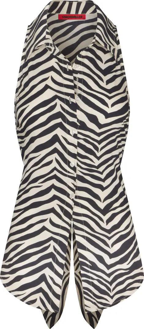 Solid Loch Sleeveless Poplin Button Up | Nordstrom