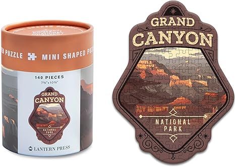 Lantern Press Mini Shaped Adult Jigsaw Puzzle, Protect Our National Parks (Grand Canyon) | Amazon (US)