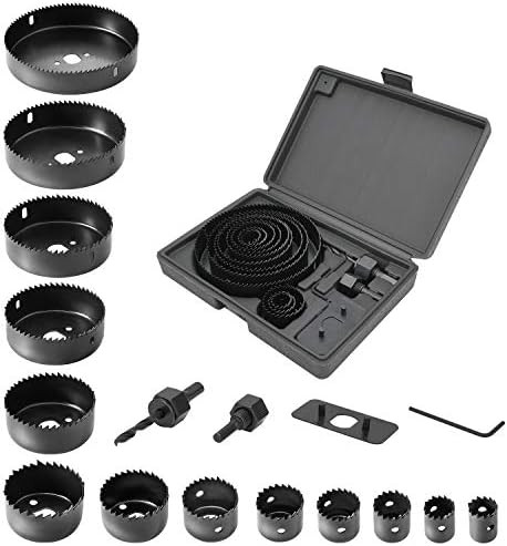 Luckyway 17-Piece Hole Saw Set, 3/4" to 5" Hole Saw with Hole Saw Mandrel for Wood,Plastic,PVC and D | Amazon (US)