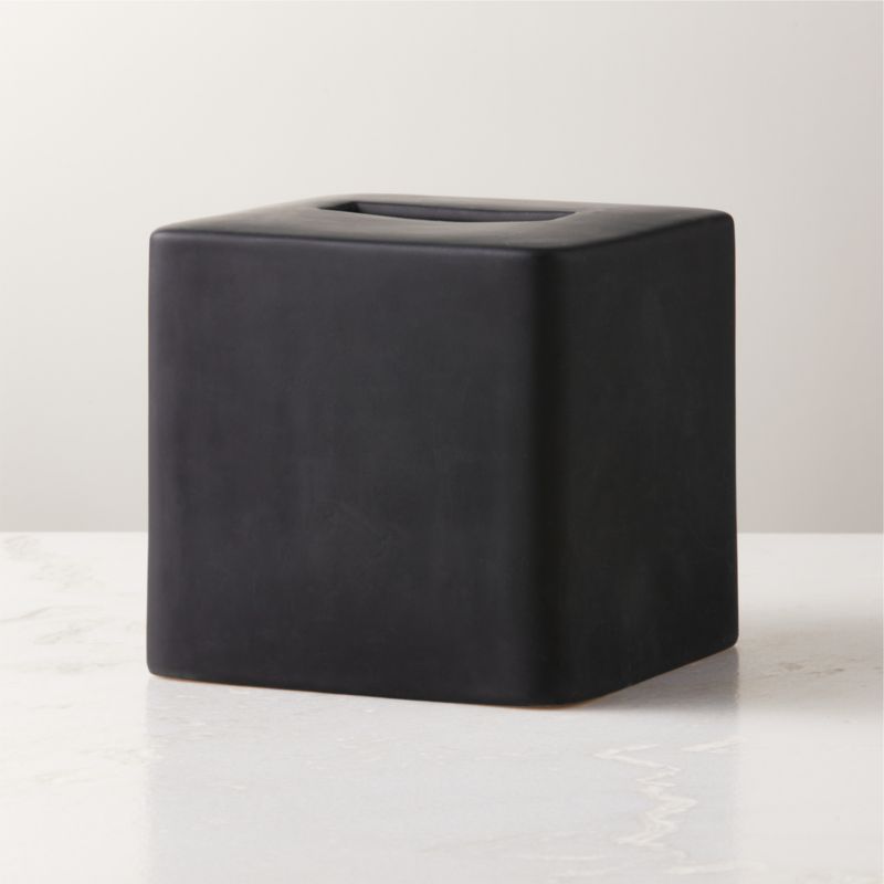 Rubber-Coated Black Tissue Box Cover + Reviews | CB2 | CB2