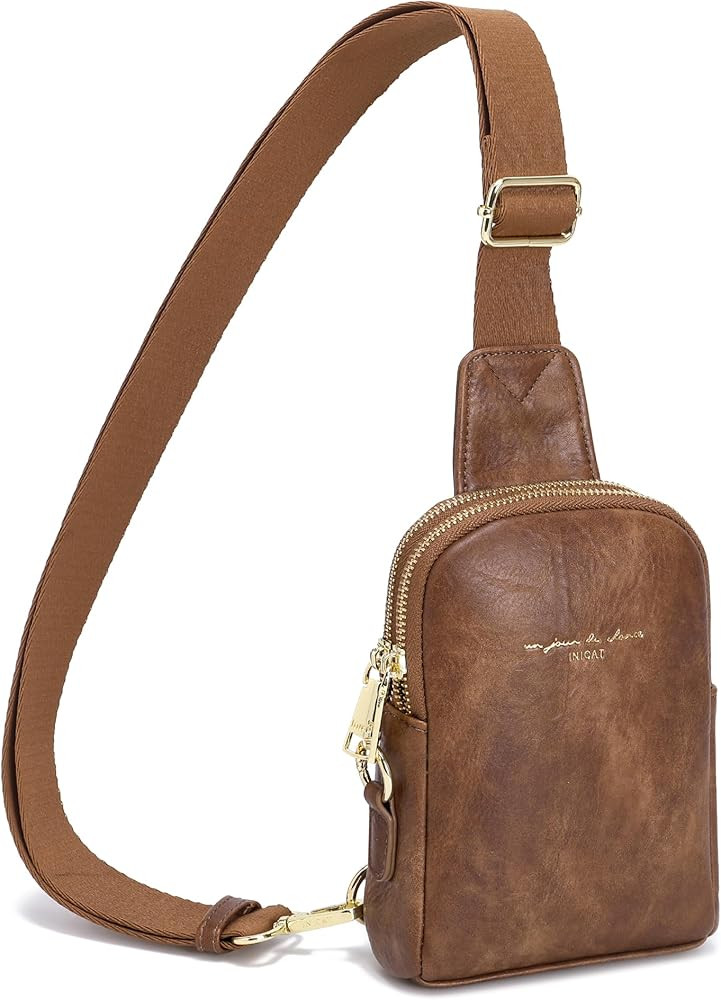 INICAT Travel Small Sling Bag Leather Crossbody Bags for Women Fanny Packs Cross Body Bag for Wom... | Amazon (US)