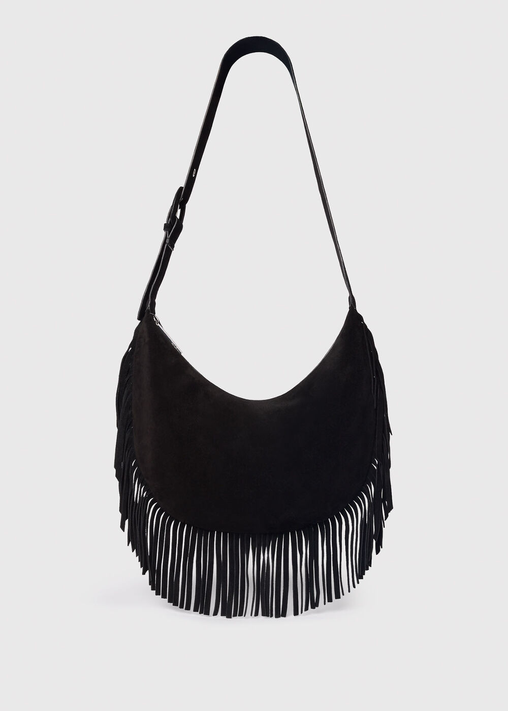 Black Sia Suede Fringed Bag | Whistles