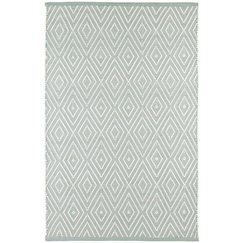 Diamond Light Blue/Ivory Handwoven Indoor/Outdoor Rug | Annie Selke