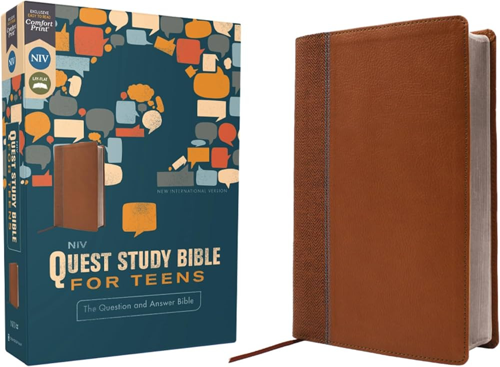NIV, Quest Study Bible for Teens, Leathersoft, Brown, Comfort Print: The Question and Answer Bibl... | Amazon (US)