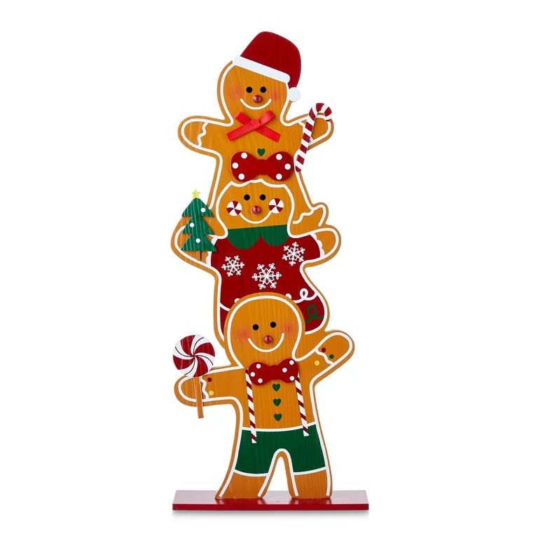 22 in Brown Stacked Gingerbread Tabletop Decoration, by Holiday Time | Walmart (US)