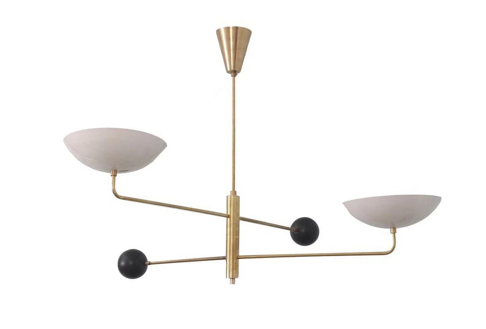 2 Light Curved Pendant Mid Century Modern Raw Brass Sputnik chandelier light Fixture - Walmart.co... | Walmart (US)