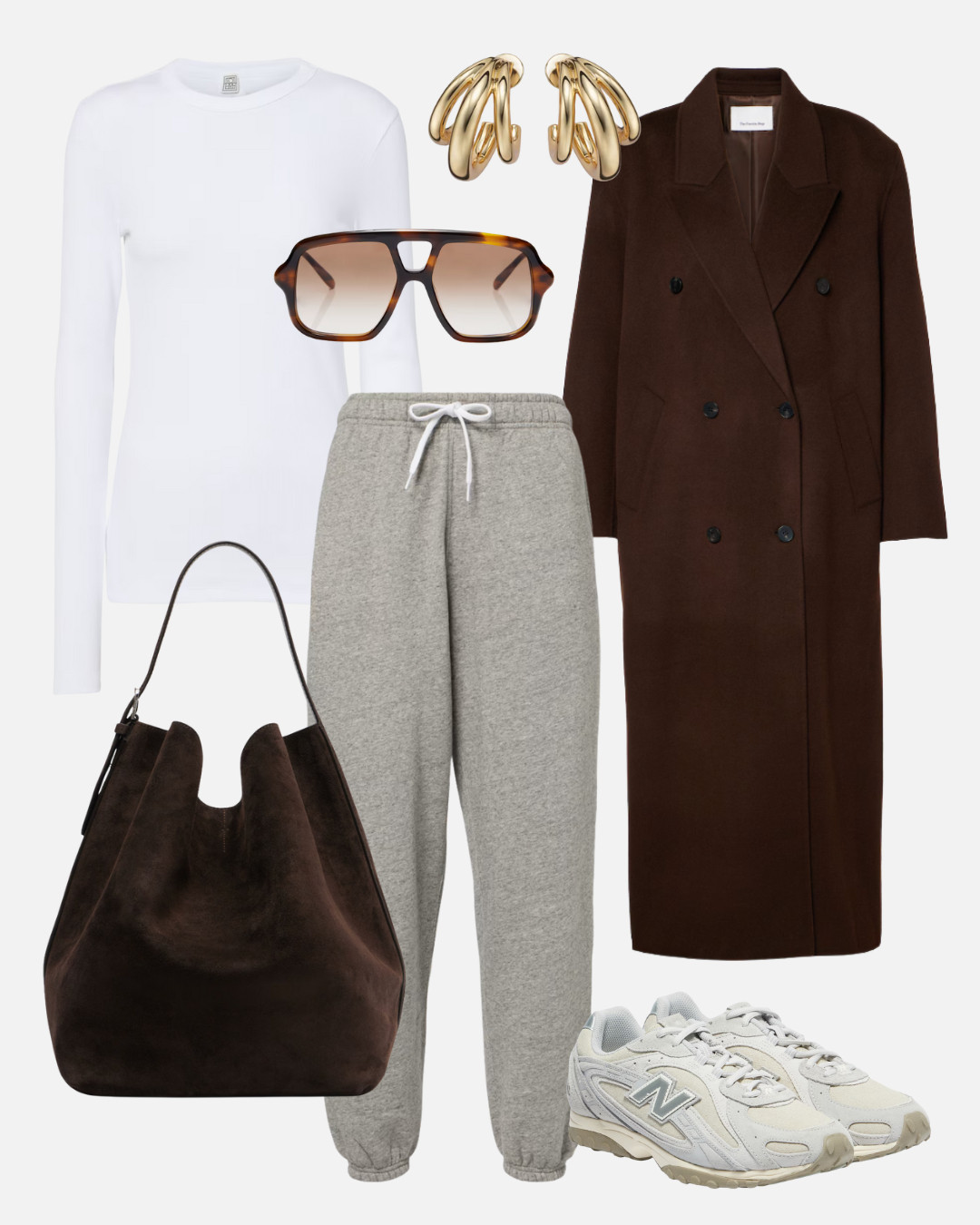 OUTFIT IDEA: How to make grey sweatpants look more put together for errands 

 