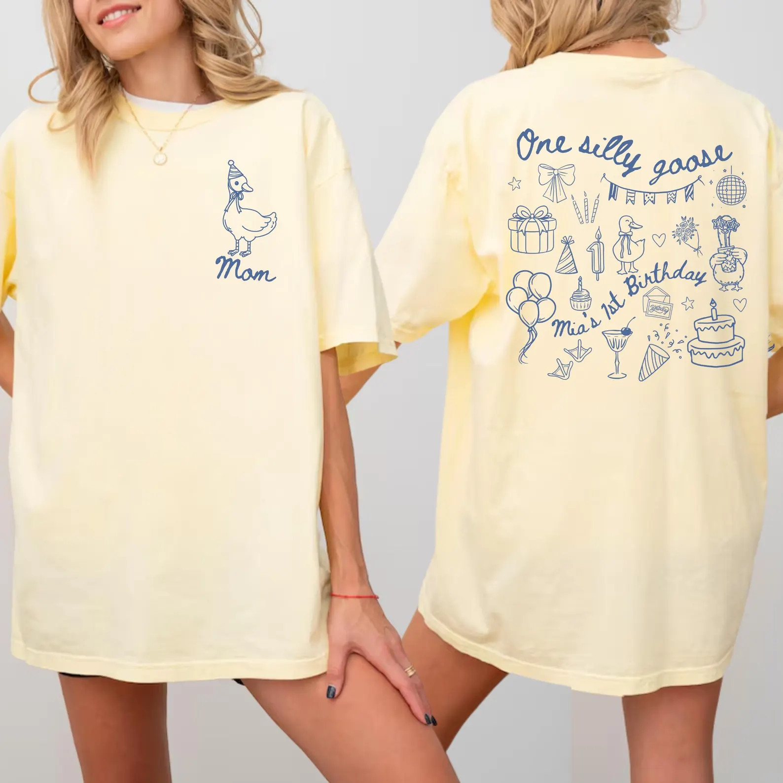 One Silly Goose Birthday Shirt Custom 1st Birthday Family Matching Shirts Funny Goose Party Outfi... | Etsy (US)