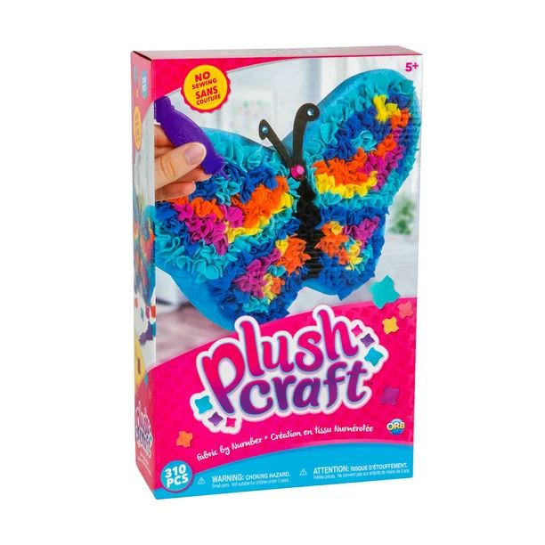 PlushCraft Craft by Numbers Fabric Pillow Kit - Butterfly - Walmart.com | Walmart (US)