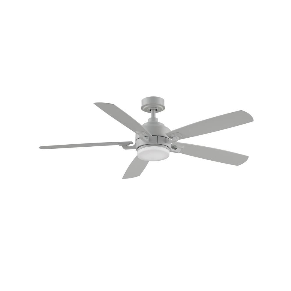 FANIMATION Benito v2 52 in. Integrated LED Matte White Ceiling Fan with Light Kit and Remote Control | The Home Depot