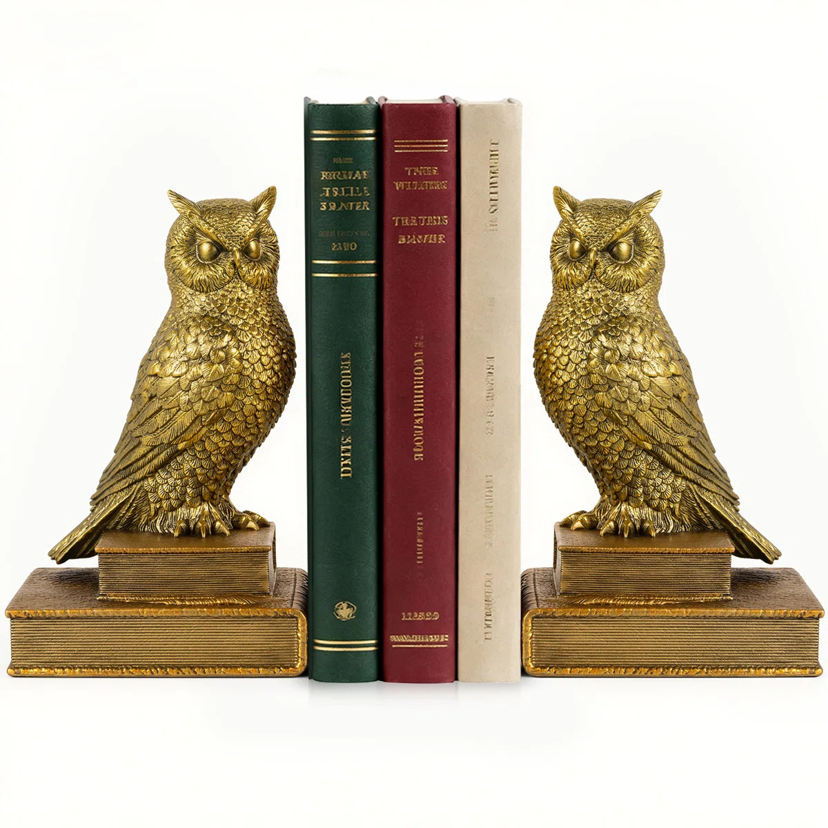 Owl Bookends Set Of 2 \u2013 Vintage Style Owl Statues On Stacked Books, Heavy Decorative Book En... | Wayfair North America