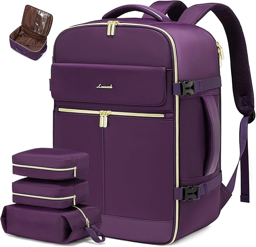 Amazon.com: LOVEVOOK Travel Backpack for Women, 40L Large Carry On Backpack Flight Approved, Wate... | Amazon (US)